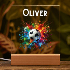 Personalised LED Lamp, Kids Night Light Gift, Football Light, Birthday Gifts for Kids, Kids Bedroom Light