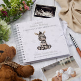 Personalised Pregnancy Journal and First Year Record Book Zebra Themed