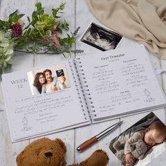 Personalised Pregnancy Journal and First Year Record Book Zebra Themed