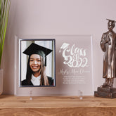 ukgiftstoreonline Personalised Graduation 2022 Large Glass Photo Frame In Silk Lined Gift Box