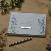 Personalised Memory Funeral Book Remembrance Guest Book With Flowers