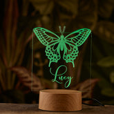 Personalised Butterfly Design Gift Lamp Night Light Kids Bedroom