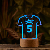 Football Shirt Kids Room Personalised 7 colour Led Night Light Lamp For Boys
