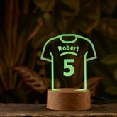 Football Shirt Kids Room Personalised 7 colour Led Night Light Lamp For Boys