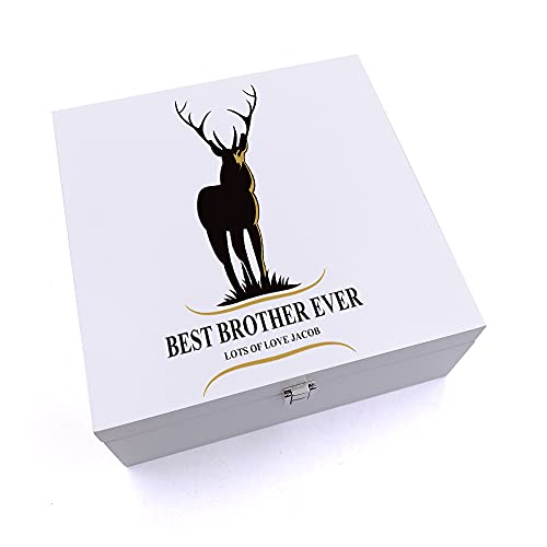 ukgiftstoreonline Personalised Best Brother Ever Stag Keepsake Wooden Box Keepsake Wooden Box ukgiftstoreonline