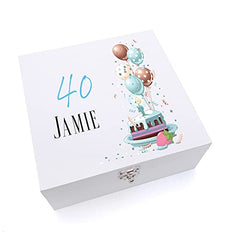 ukgiftstoreonline Personalised 40th Birthday Gifts For Him Keepsake Wooden Box
