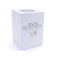 Personalised Mr and Mrs Wedding Tea Light Holder