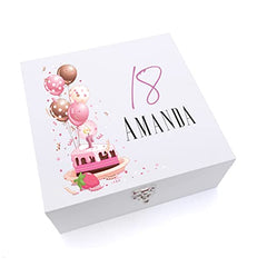 ukgiftstoreonline Personalised 18th Birthday Gifts For Her Keepsake Wooden Box