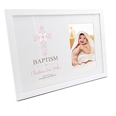 Personalised Baptism Ornate Cross Design Photo Frame