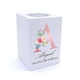 Personalised Pink Letter Monogram Tea Light Holder