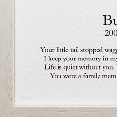 Personalised watercolour Sadly Missed Pet Dog Memory Framed Picture C170-9