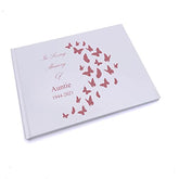 Personalised Auntie In Loving Memory Butterflies Guest Book
