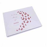 Personalised Auntie In Loving Memory Butterflies Guest Book