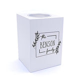 Personalised Family Name Leaf Design Tea Light Holder