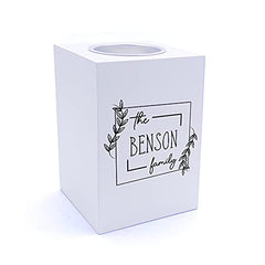 Personalised Family Name Leaf Design Tea Light Holder