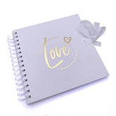 Love or Wedding Guest Book White Scrapbook Photo album With Gold Script