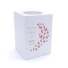 Personalised Nanny In Loving Memory Butterflies Tea Light Holder