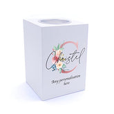 Personalised Any Name Pink Monogram Sentiment Tea Light Holder