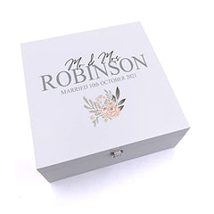 ukgiftstoreonline Personalised Mr & Mrs Wedding Keepsake Wooden Box