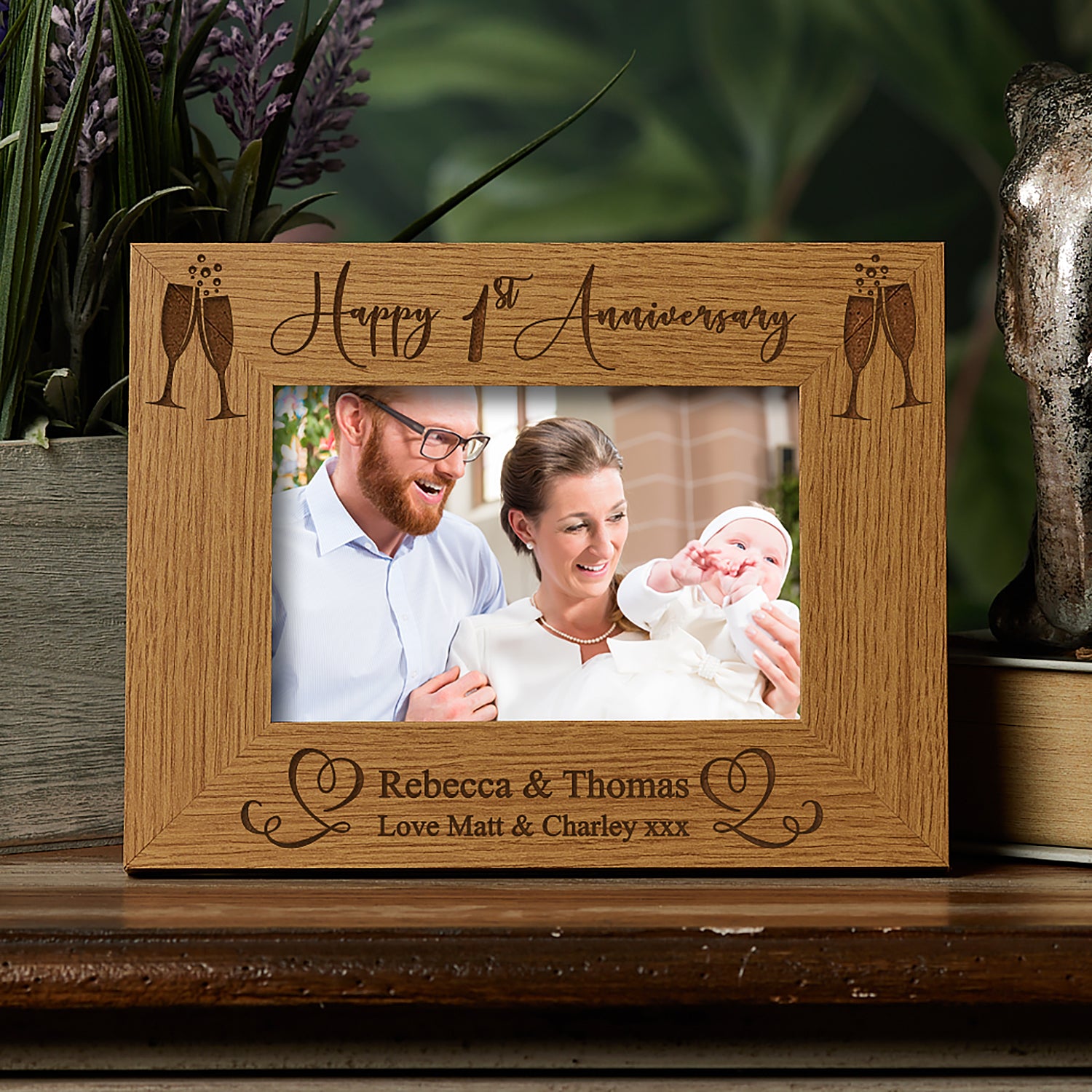 For Her Framed 1st Anniversary Burlap Print Gifts For Couple 1st