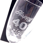 40th Birthday Stars Champagne Flute Glass Gift Boxed - ukgiftstoreonline