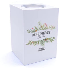 Personalised Grandma Merry Christmas Tea Light Holder
