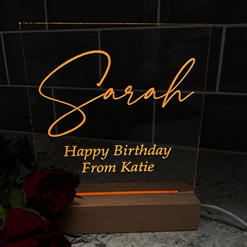 Personalised Lamp Night Light Script Font and Any Sentiment Personalised Lights ukgiftstoreonline