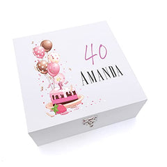 ukgiftstoreonline Personalised 40th Birthday Gifts For Her Keepsake Wooden Box