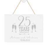 ukgiftstoreonline Personalised 25th Wedding Anniversary Keepsake Plaque Champagne Design