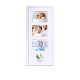 Personalised Christening Triple Photo Frame With Natural Leaves