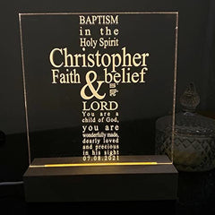 Personalised Baptism Gift LED Lamp Gift