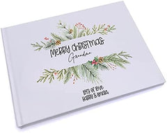Personalised Grandma Merry Christmas Guest Book
