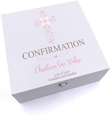 ukgiftstoreonline Personalised Confirmation Ornate Cross Keepsake Wooden Box