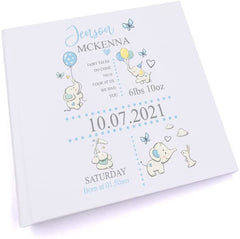 Personalised Baby Boy Elephants Design Photo Album