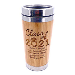 Personalised Bamboo Insulated Travel Mug Graduation Gift