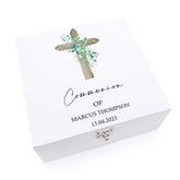 ukgiftstoreonline Personalised Communion Gift Wooden Keepsake Memory Box Natural Cross