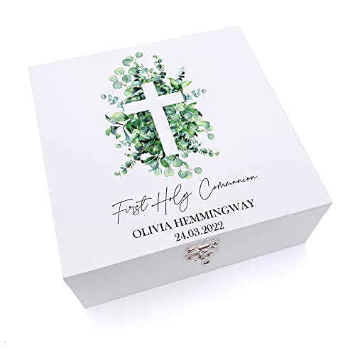 Personalised First Holy Communion Keepsake Wooden Box With Cross Keepsake Wooden Box ukgiftstoreonline