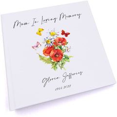 Personalised Mum Remembrance Photo Album With Flowers and Butterflies