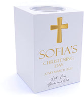 Personalised Christening Day Tea Light Holder Gift
