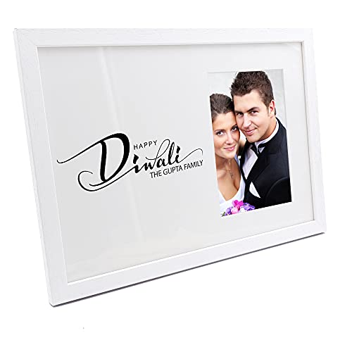 Personalised Happy Diwali Script Style Font Photo Frame Photo Frame ukgiftstoreonline
