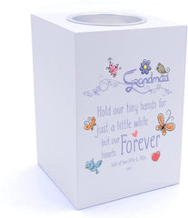 Personalised Grandma Hold Our Hands Tea Light Holder