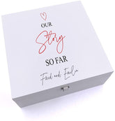 ukgiftstoreonline Personalised Our Story So Far Wedding Anniversary Keepsake Wooden Box