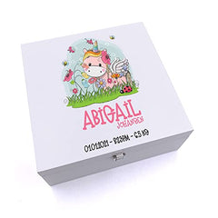 ukgiftstoreonline Personalised Baby Unicorn Design Keepsake Wooden Box
