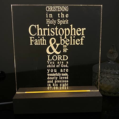 Personalised Christening Gift LED Lamp Gift