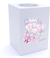 Personalised Special Nan Pink and Purple Butterfly Gift Tea Light Holder
