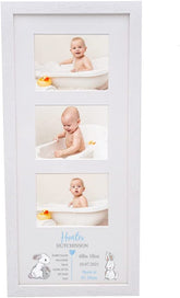 Personalised Baby Boy Photo Frame With Birth Details Multi Three Photos C17-4