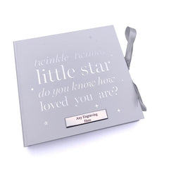 Personalised White Baby Photo Album Twinkle Twinkle Little Star photo album ukgiftstoreonline