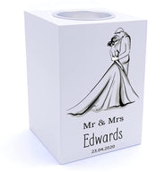Personalised Wedding Gift Tea Light Holder Mr and Mrs