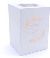 Personalised Wedding Feather Design Tea Light Holder
