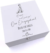 ukgiftstoreonline Personalised He Asked I Said Yes Our Engagement Keepsake Wooden Box